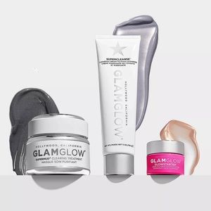 GLAMGLOW Supermud, Glowstarter, and Supercleanse